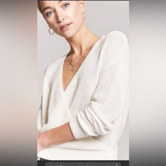 Moon and Madison crossed front and back Pink / taupe knit sweater Sz M - Picture 7 of 7